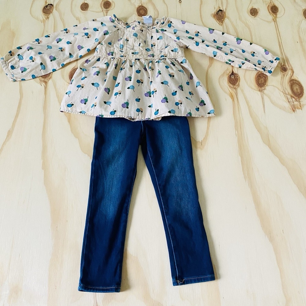 Girl's Baby Gap & Cat & Jack Pant Size 3T Vintage Floral Top Jegging Jeans